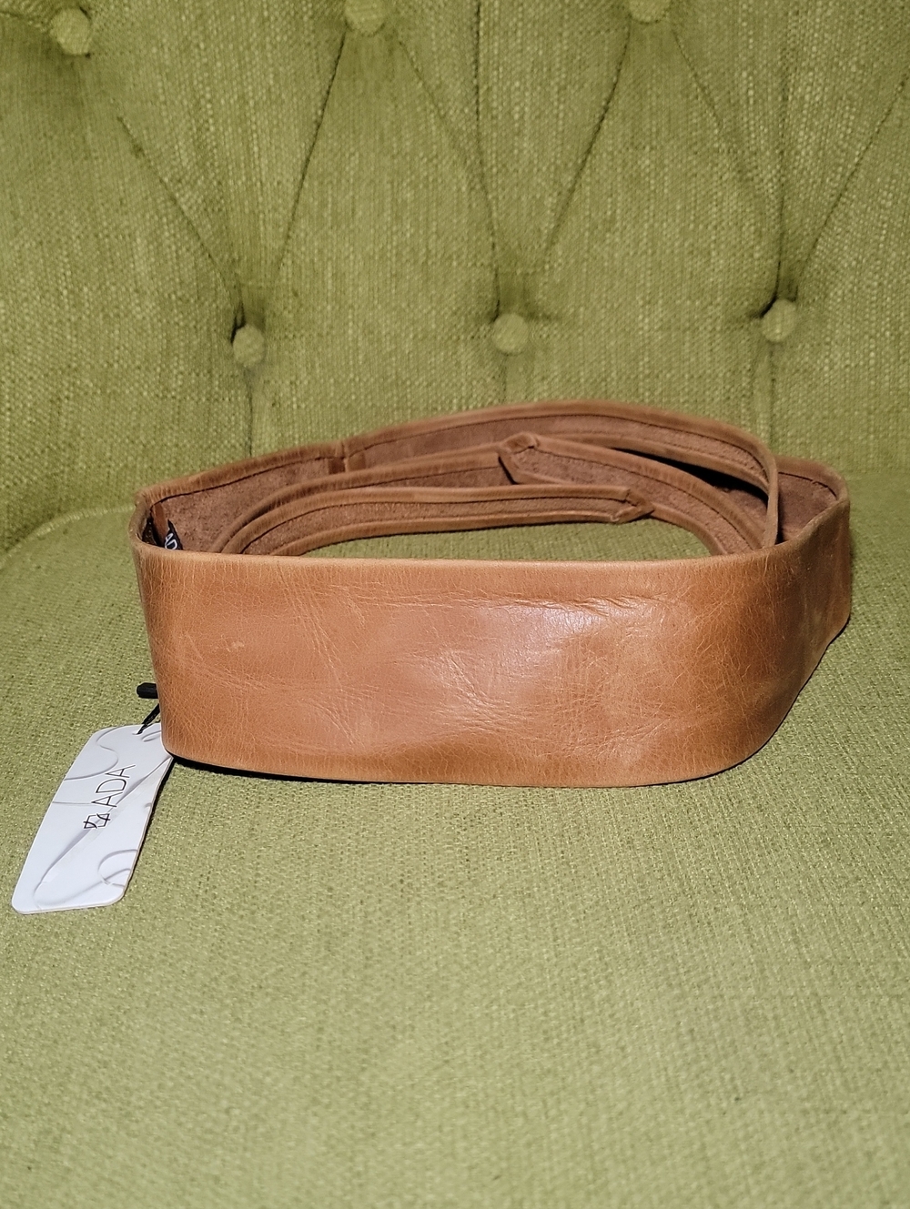 Ada Wide Tan Leather Waist Belt
